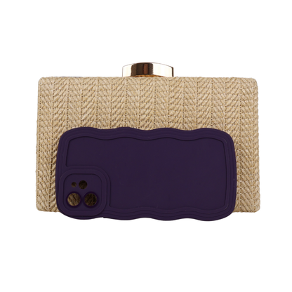 Bolsa Clutch Festa Palha Bege