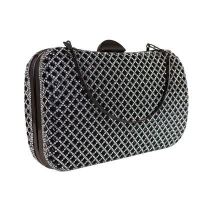 Bolsa Festa Clutch Strass Preta