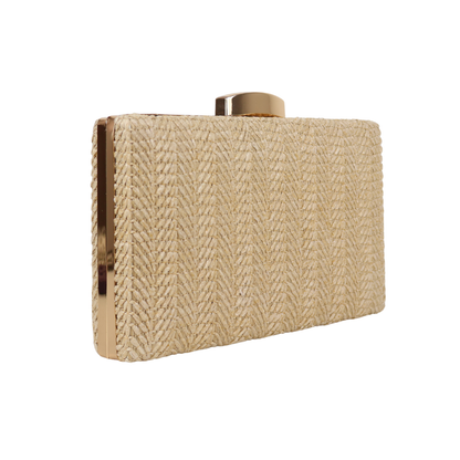Bolsa Clutch Festa Palha Bege