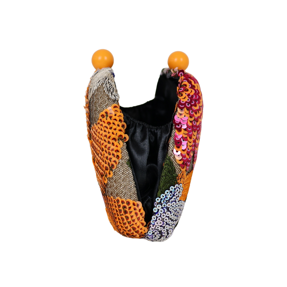 Bolsa Clutch Festa Bordada Flores Laranja