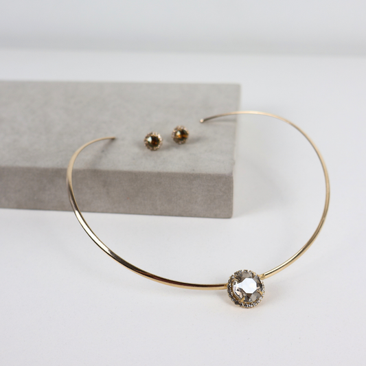 Kit Brinco e Colar Dourado - Semijoia