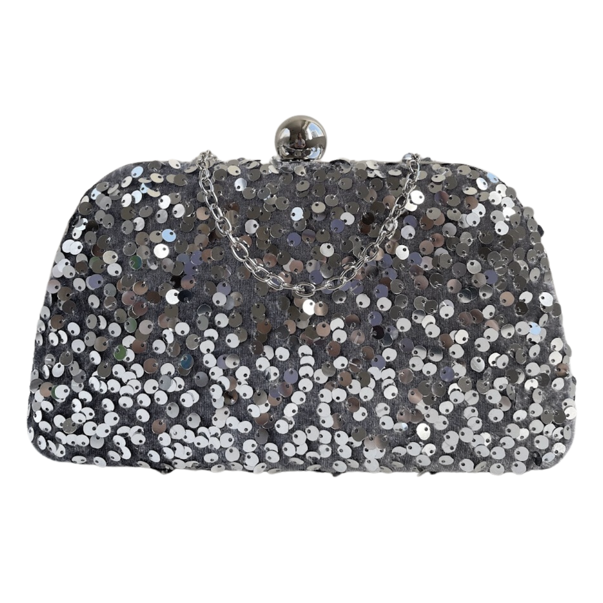 Bolsa de Festa Clutch Paetê Lantejoulas Prata