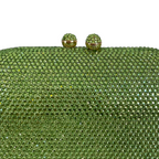 Bolsa Festa Clutch Pedraria Strass Oval Verde Lima