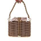 Bolsa de Mão Cesto em Pedraria Champagne - ReUse