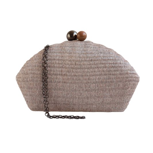 Bolsa Clutch Festa Palha Bege