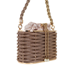 Bolsa de Mão Cesto em Pedraria Champagne - ReUse