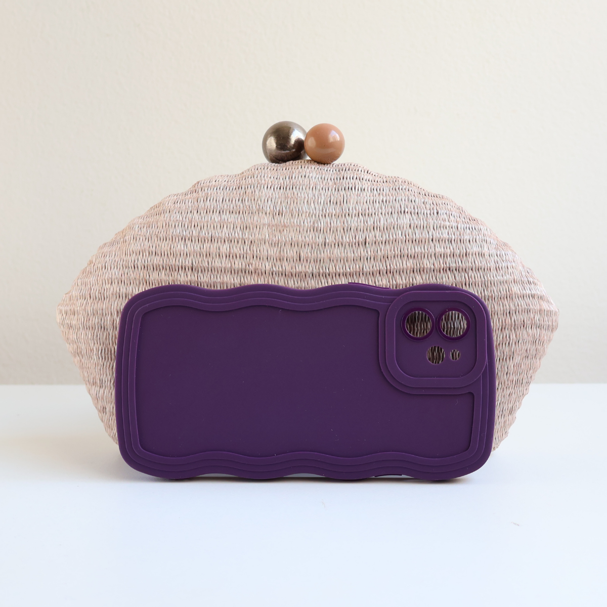 Bolsa Clutch Festa Palha Bege
