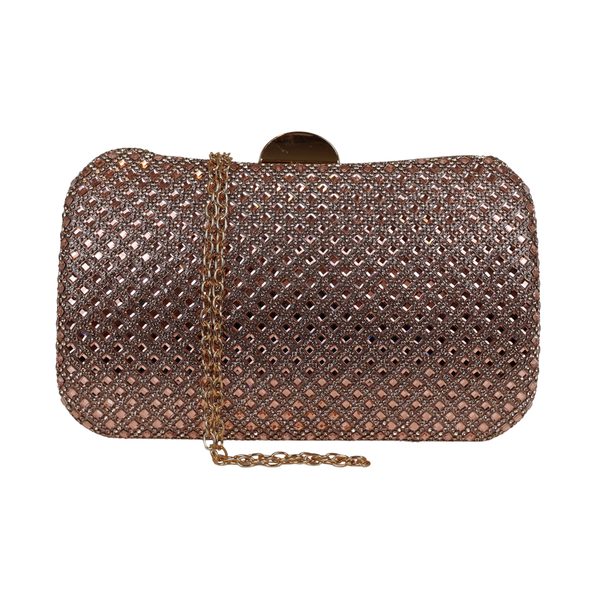 Bolsa Festa Clutch Strass Rosê Gold