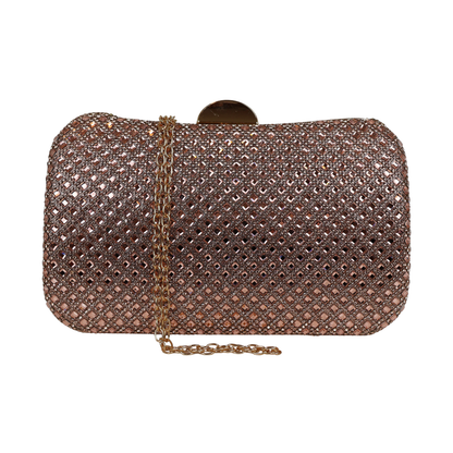 Bolsa Festa Clutch Strass Rosê Gold