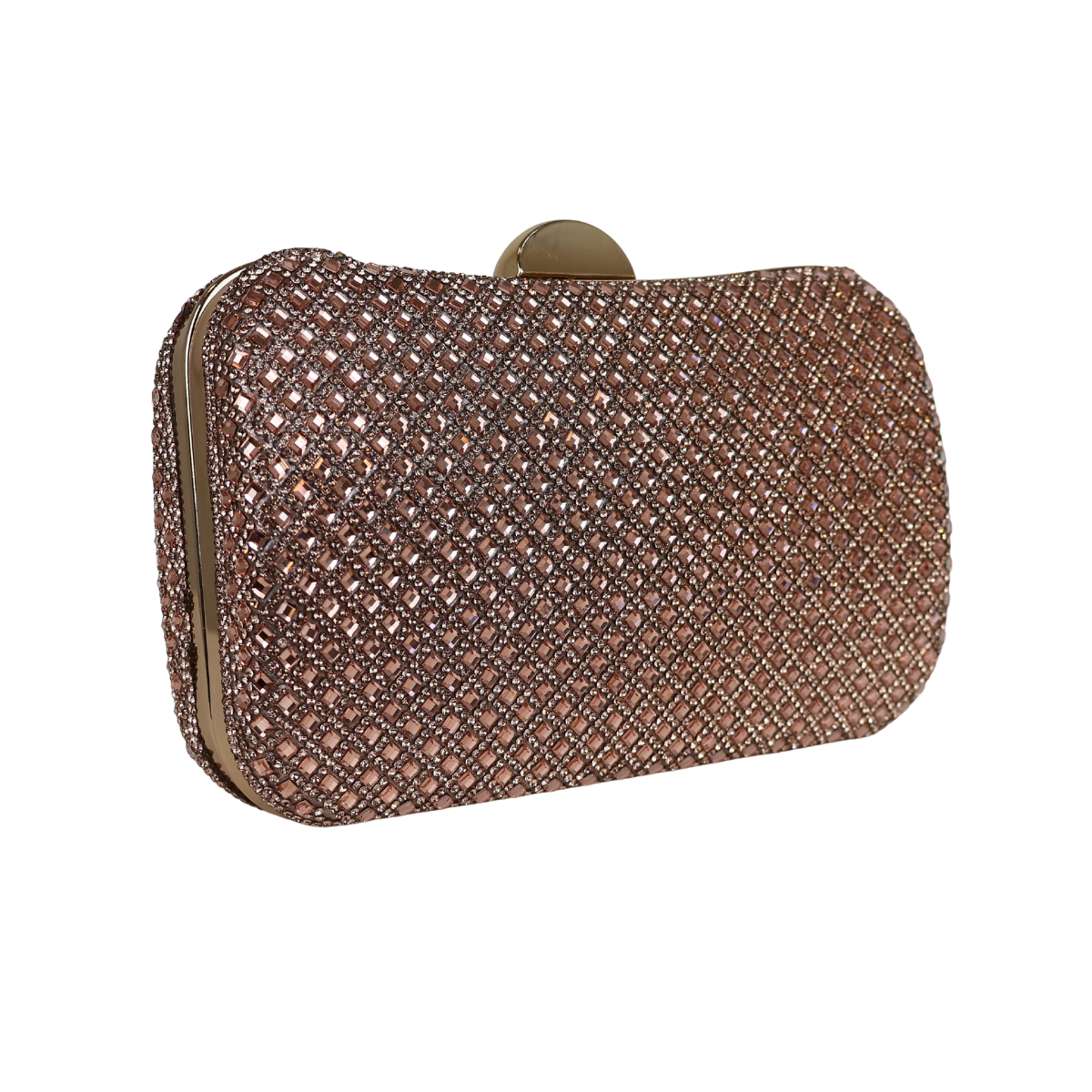 Bolsa Festa Clutch Strass Rosê Gold