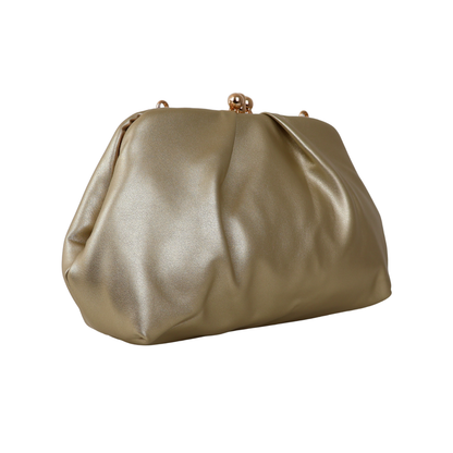 Bolsa de Festa Pouch Bicompartimento Dourada