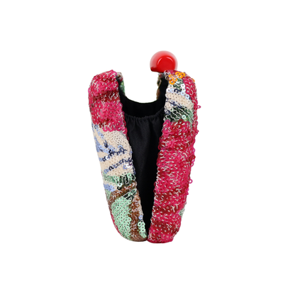 Bolsa Clutch Festa Lantejoulas Bordadas Flores Rosa