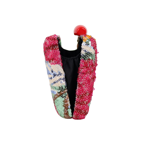Bolsa Clutch Festa Lantejoulas Bordadas Flores Rosa