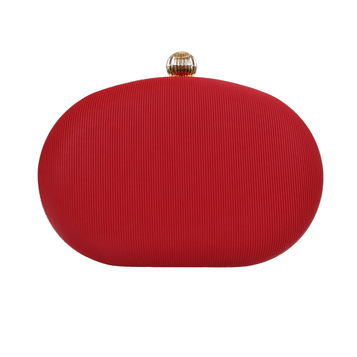 Bolsa de Festa Clutch Tecido Oval Vermelha
