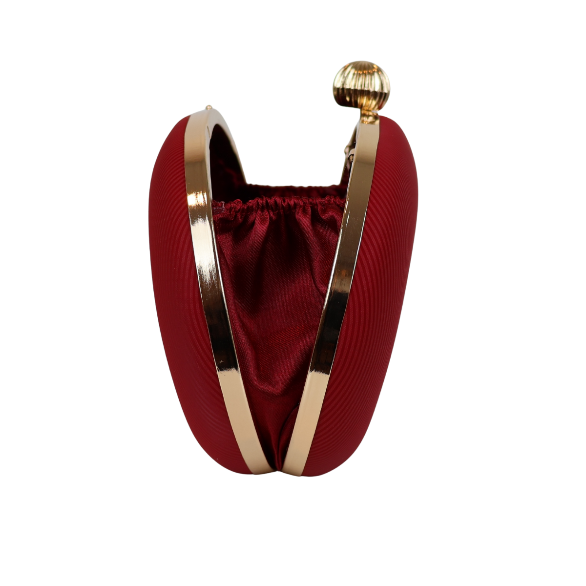 Bolsa de Festa Clutch Tecido Oval Vermelha