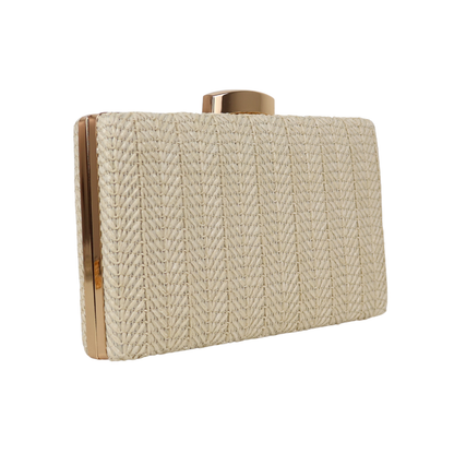 Bolsa Clutch Festa Palha Bege Claro