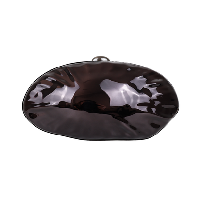 Bolsa Clutch Festa Acrílico Oval Preta