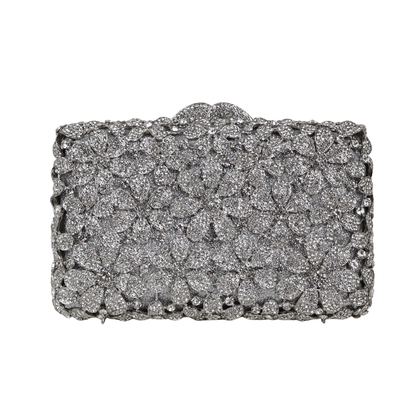 Bolsa Festa Clutch Pedraria Strass Prata