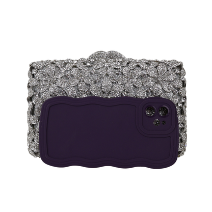 Bolsa Festa Clutch Pedraria Strass Prata