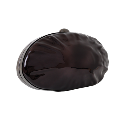 Bolsa Clutch Festa Acrílico Oval Preta