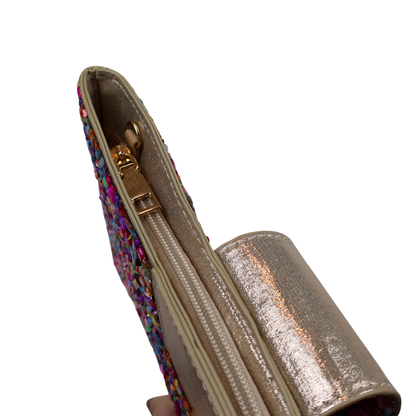 Bolsa Carteira de Festa Clutch Pedraria Colorida