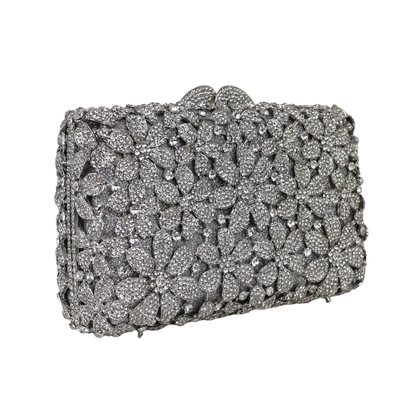 Bolsa Festa Clutch Pedraria Strass Prata