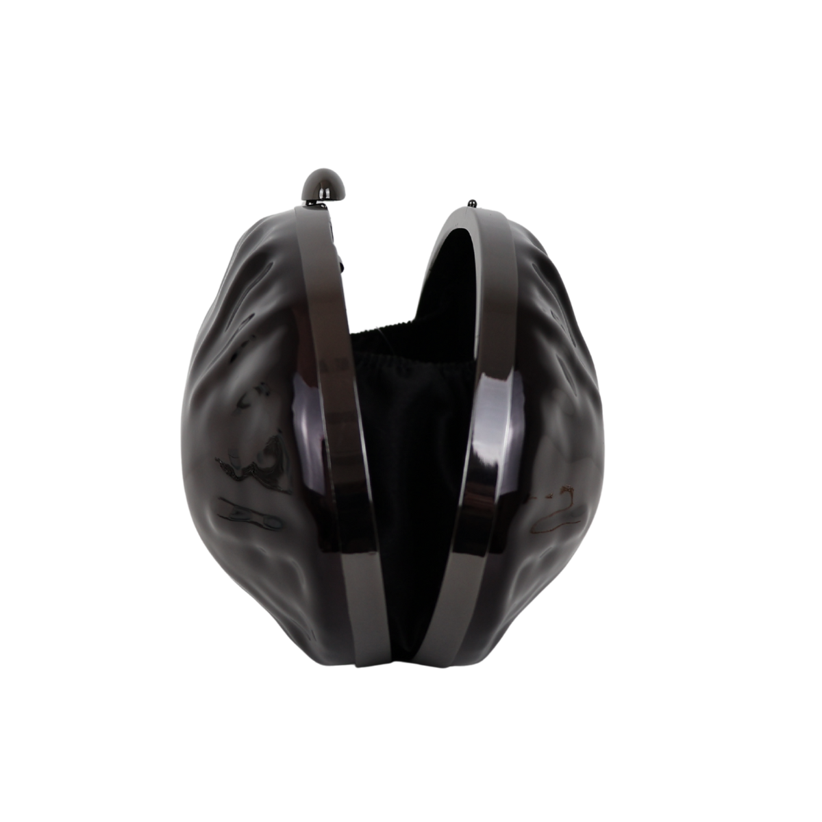 Bolsa Clutch Festa Acrílico Oval Preta