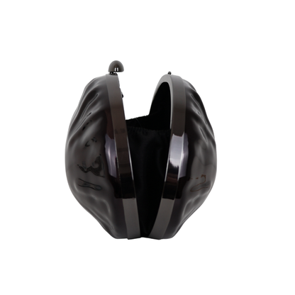 Bolsa Clutch Festa Acrílico Oval Preta