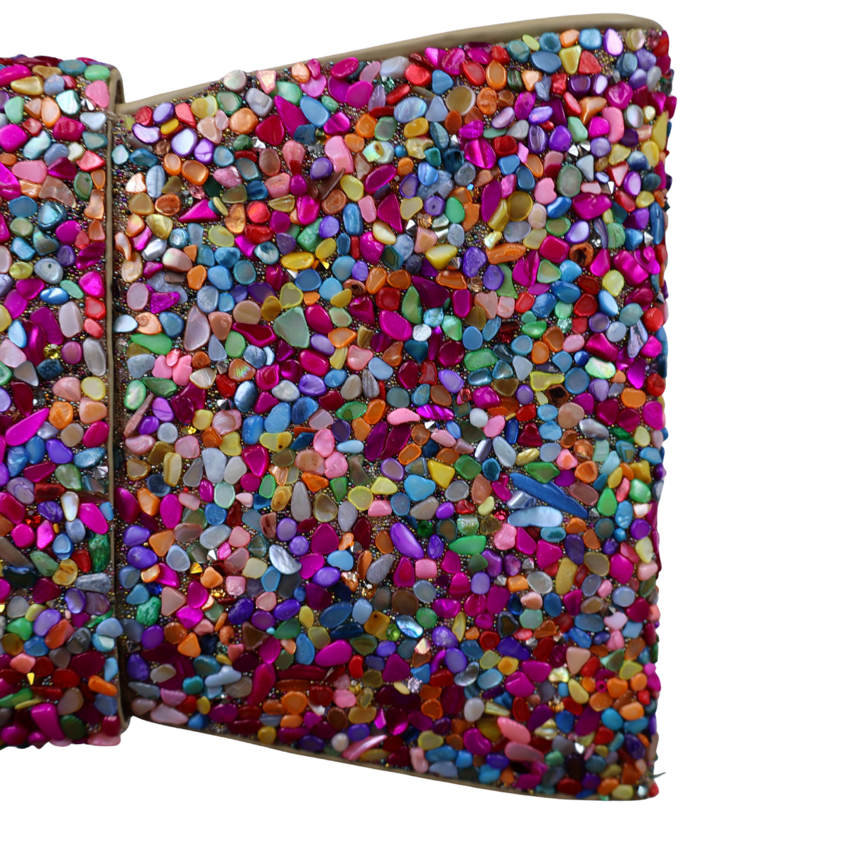 Bolsa Carteira de Festa Clutch Pedraria Colorida