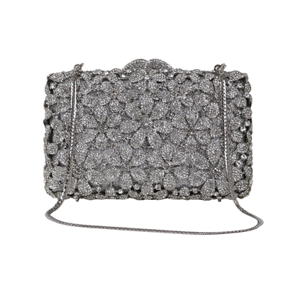 Bolsa Festa Clutch Pedraria Strass Prata