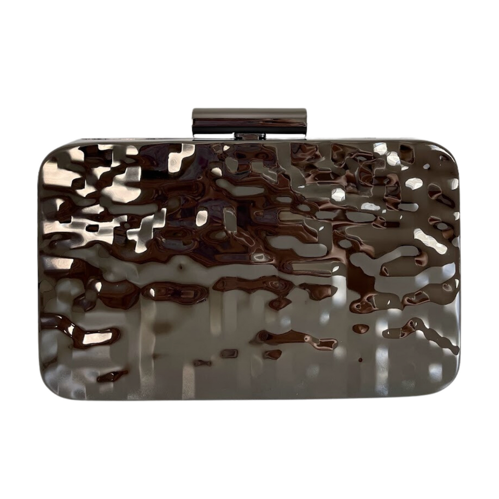 Bolsa de Festa Clutch Prata Grafite Metálica - ReUse