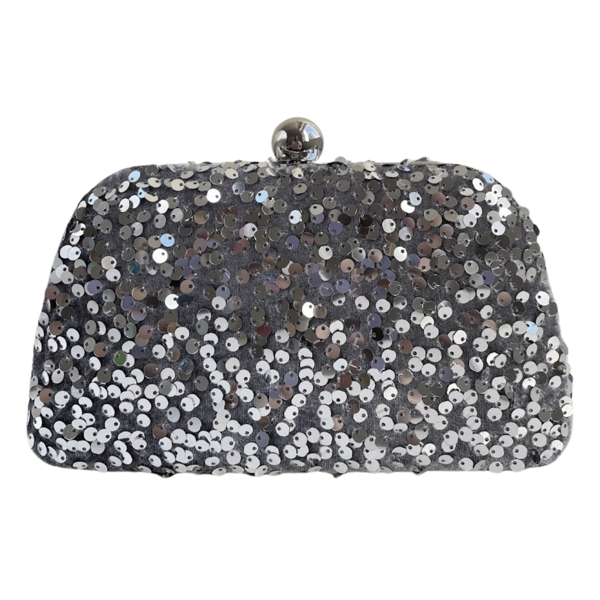 Bolsa de Festa Clutch Paetê Lantejoulas Prata