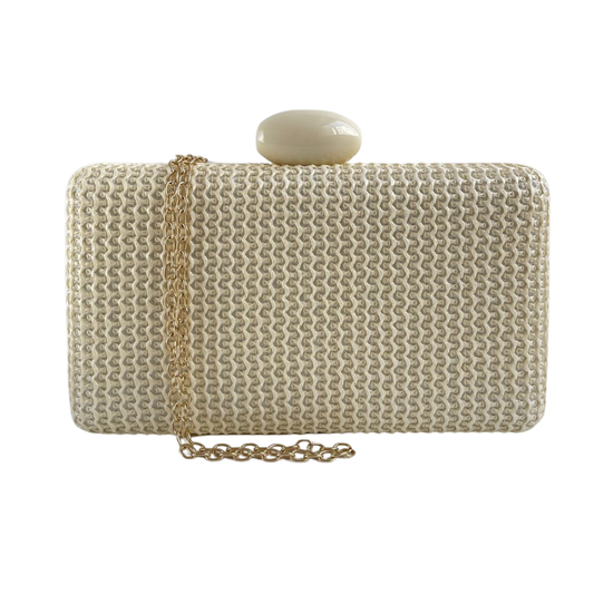 Bolsa Clutch Festa Palha Bege