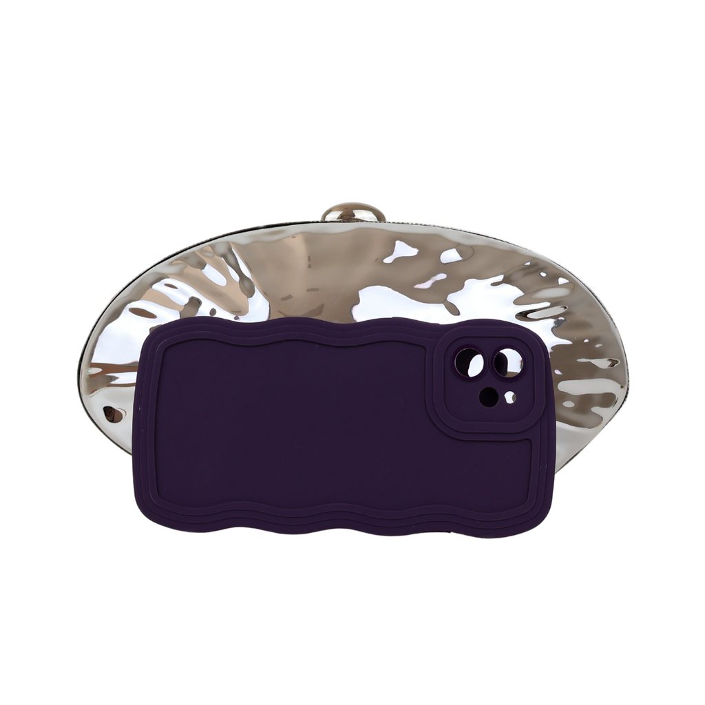 Bolsa Clutch Festa Acrílico Oval Prata - ReUse