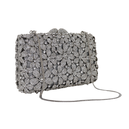Bolsa Festa Clutch Pedraria Strass Prata