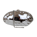 Bolsa Clutch Festa Acrílico Oval Prata