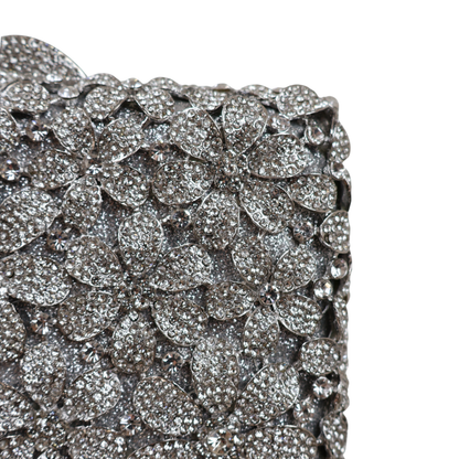 Bolsa Festa Clutch Pedraria Strass Prata