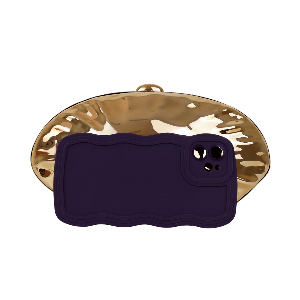 Bolsa Clutch Festa Acrílico Oval Dourada - ReUse