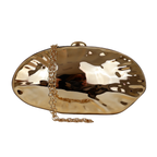 Bolsa Clutch Festa Acrílico Oval Dourada - ReUse