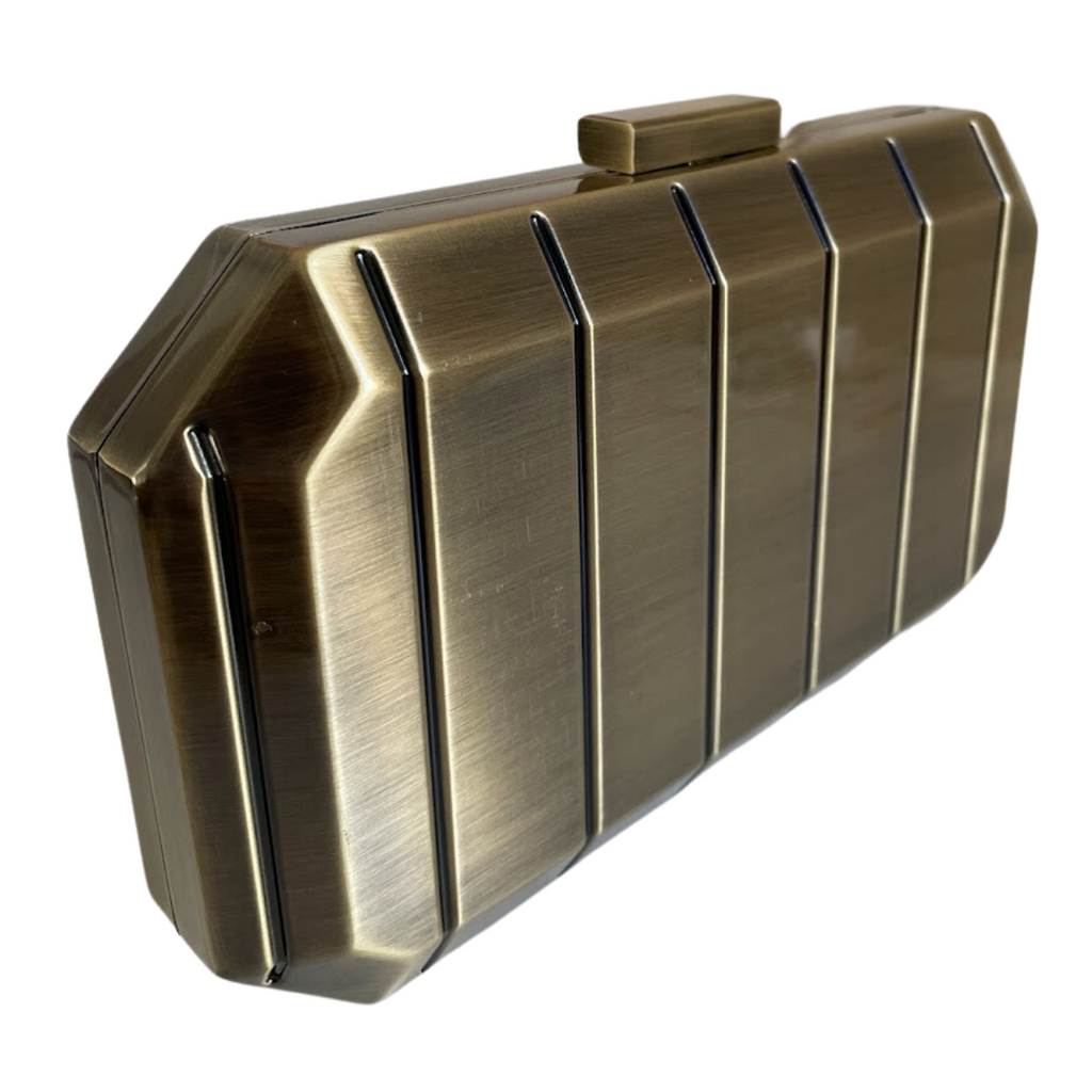 Bolsa Festa Clutch Metal Escovado Ouro Envelhecido - ReUse