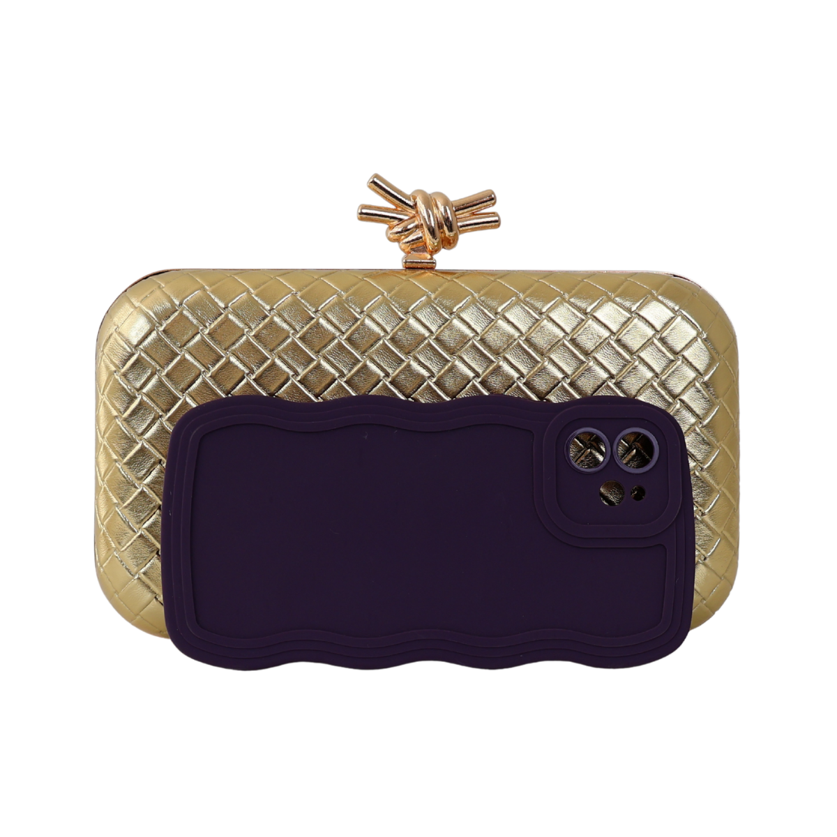 Bolsa Clutch Festa Tressê Dourada