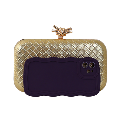 Bolsa Clutch Festa Tressê Dourada