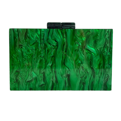 Bolsa de Festa Clutch Acrílico Marmorizada Verde