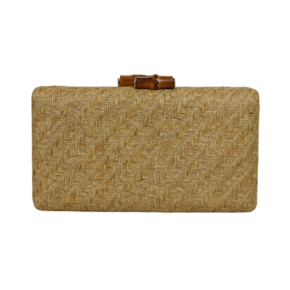 Bolsa de Festa Clutch Palha Bege