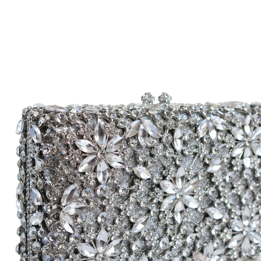 Bolsa Festa Clutch Pedraria Strass Prata