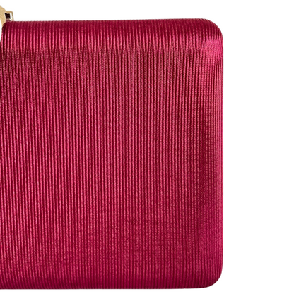 Bolsa Clutch Festa Tecido Fecho de Folha Marsala