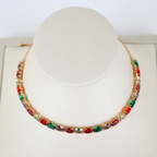 Colar Choker - Cristal Multicolorido - Semijoia