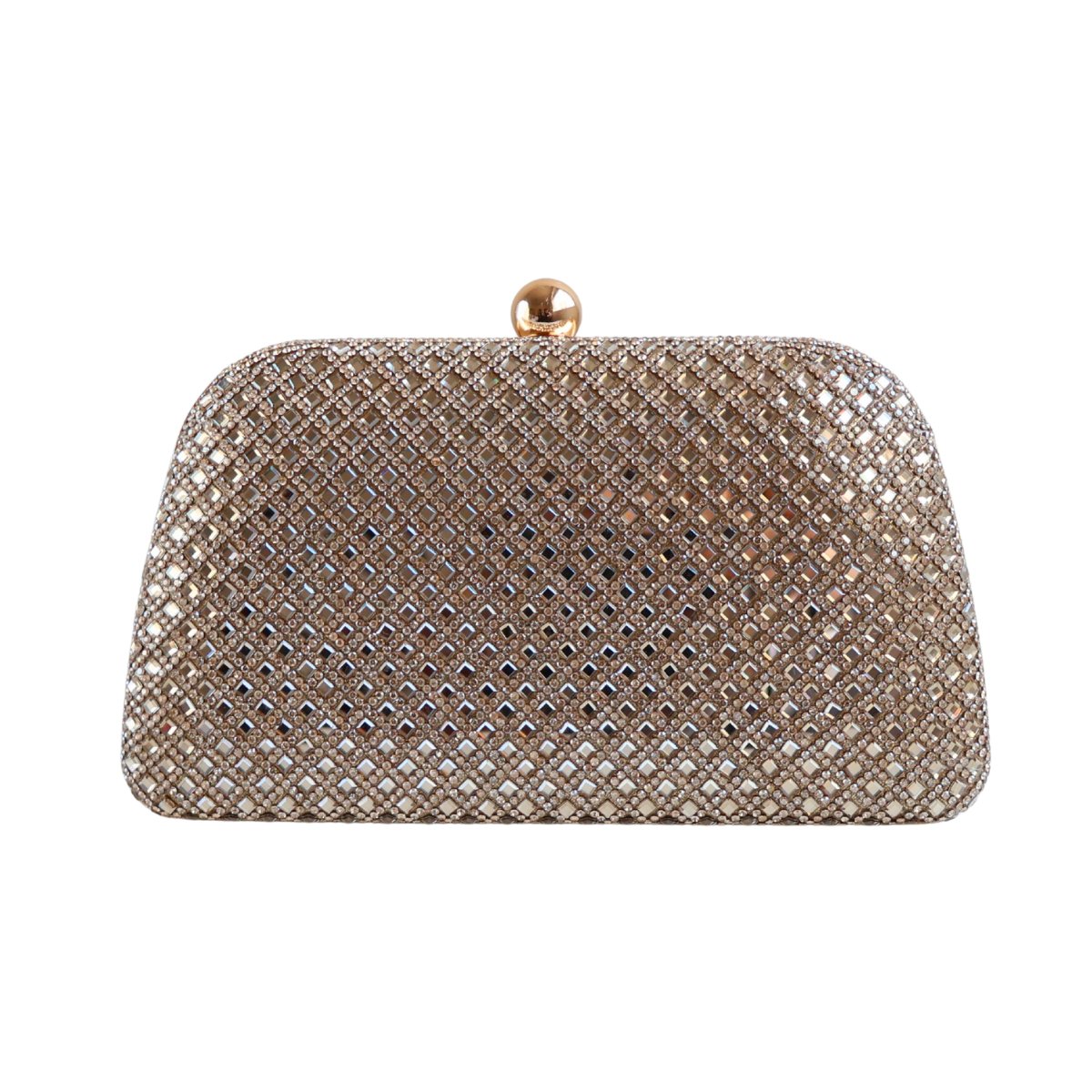 Bolsa Festa Clutch Strass Dourada