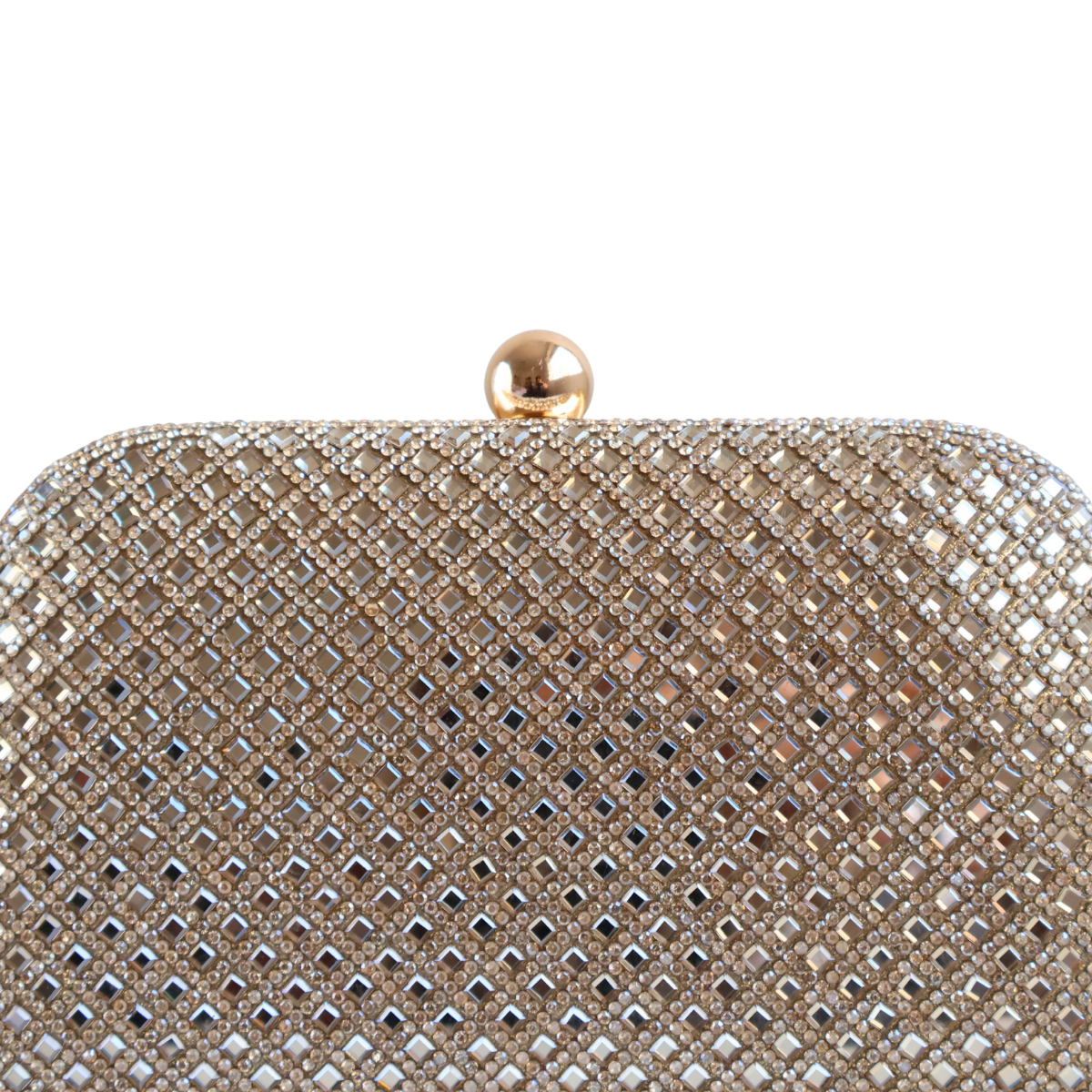 Bolsa Festa Clutch Strass Dourada