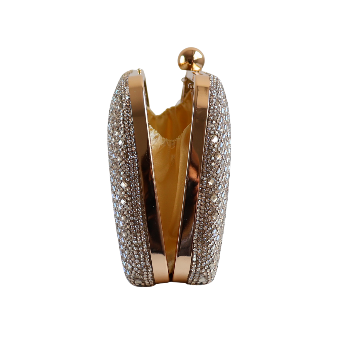 Bolsa Festa Clutch Strass Dourada